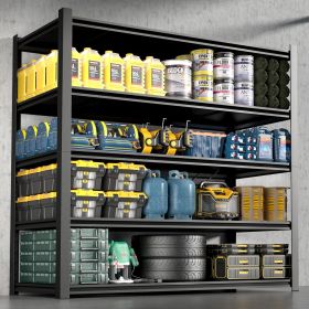 72.05 Inch Tall Black Metal Shelves with 5 Removable Dividers Are High Capacity and Load Bearing for Garages, Kitchens and Offices(72*47.27*23.62