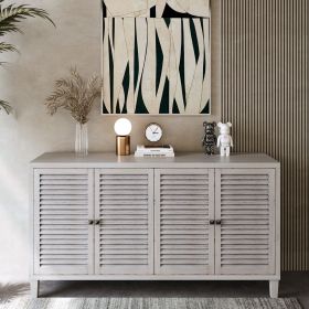 Accent Cabinet 4 Shutter Door Wooden Cabinet Sideboard Buffet Server Cabinet Storage Cabinet, for Living Room, Entryway, Hallway, Office